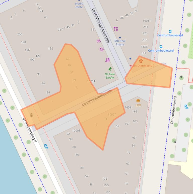 Kaart van postcodegebied 3541DP.