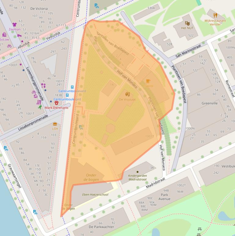 Kaart van postcodegebied 3541DT.