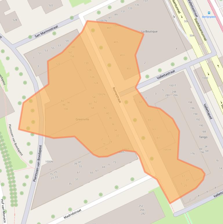 Kaart van postcodegebied 3541DV.