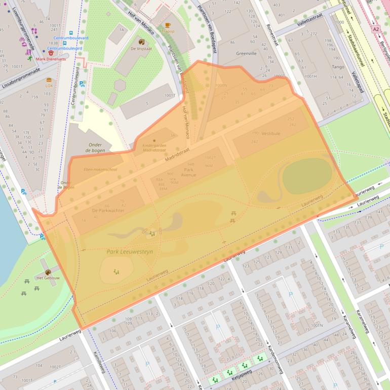 Kaart van postcodegebied 3541DZ.