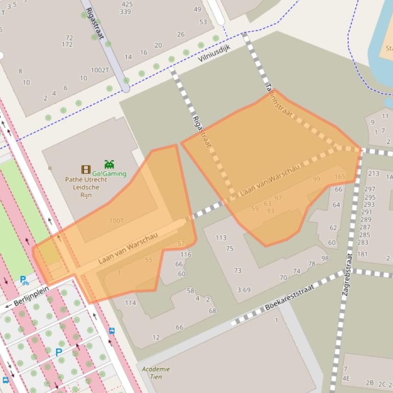 Kaart van postcodegebied 3541EE.