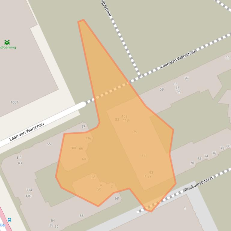 Kaart van postcodegebied 3541EH.