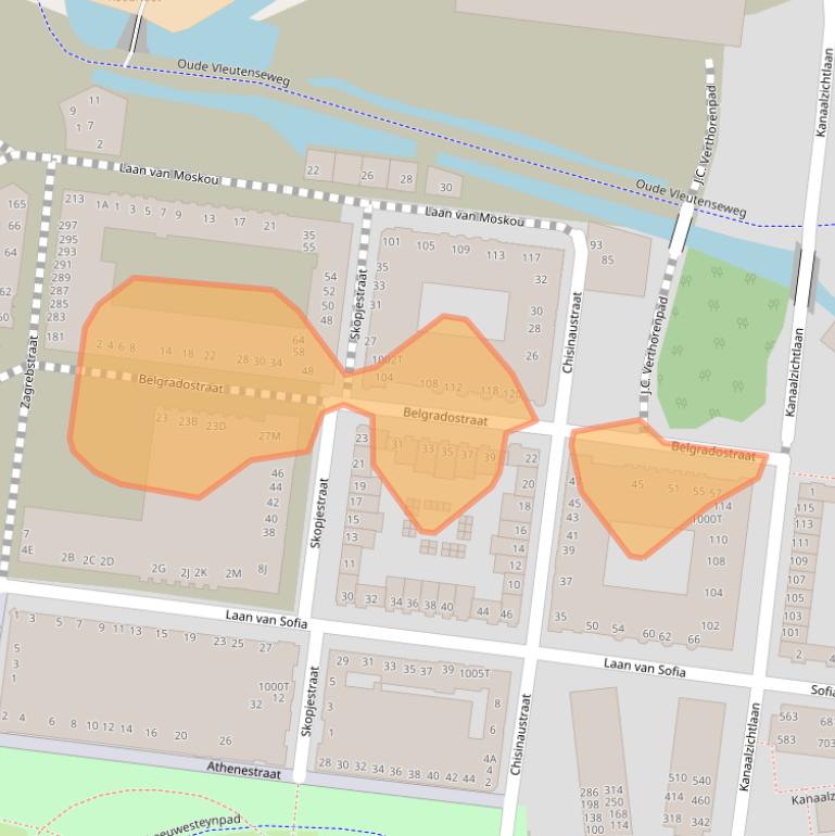 Kaart van postcodegebied 3541EN.