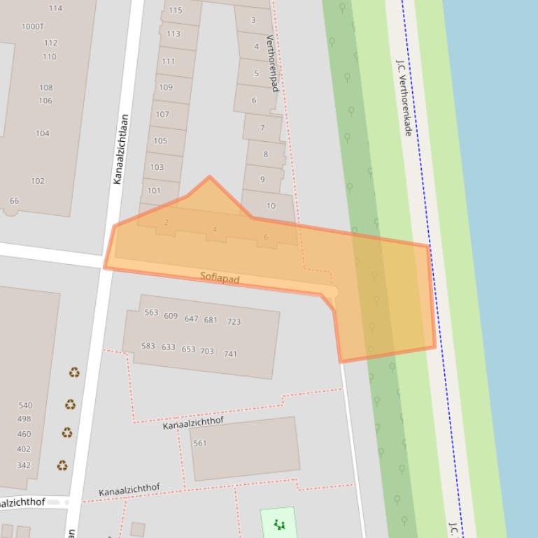 Kaart van postcodegebied 3541EV.