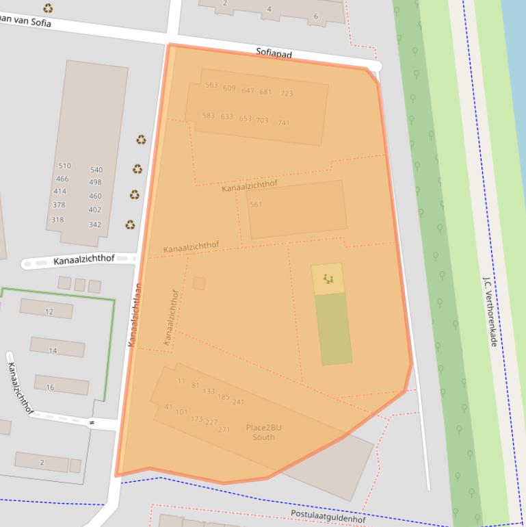 Kaart van postcodegebied 3541EW.