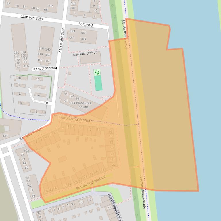 Kaart van postcodegebied 3541GC.