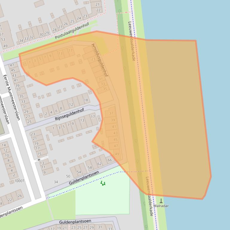 Kaart van postcodegebied 3541GJ.