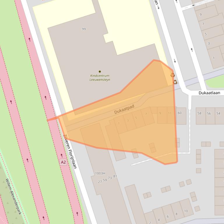 Kaart van postcodegebied 3541HD.