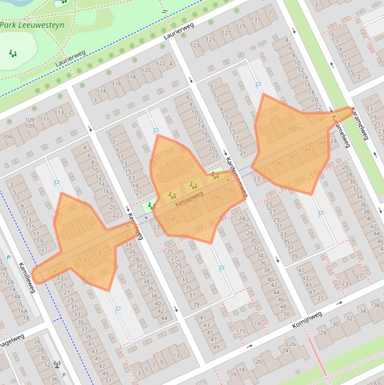 Kaart van postcodegebied 3541RH.