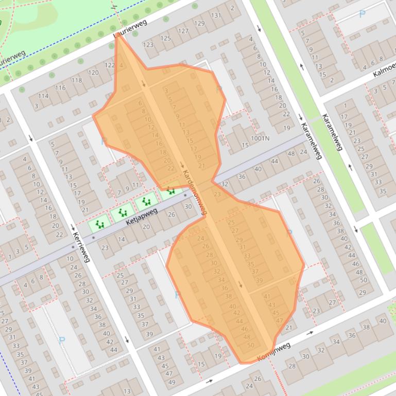 Kaart van postcodegebied 3541RJ.