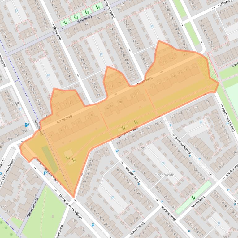 Kaart van postcodegebied 3541RK.