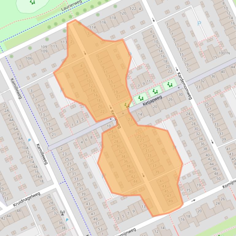 Kaart van postcodegebied 3541RM.