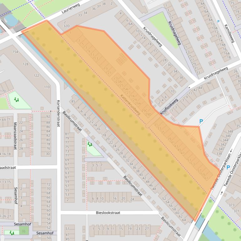 Kaart van postcodegebied 3541RT.