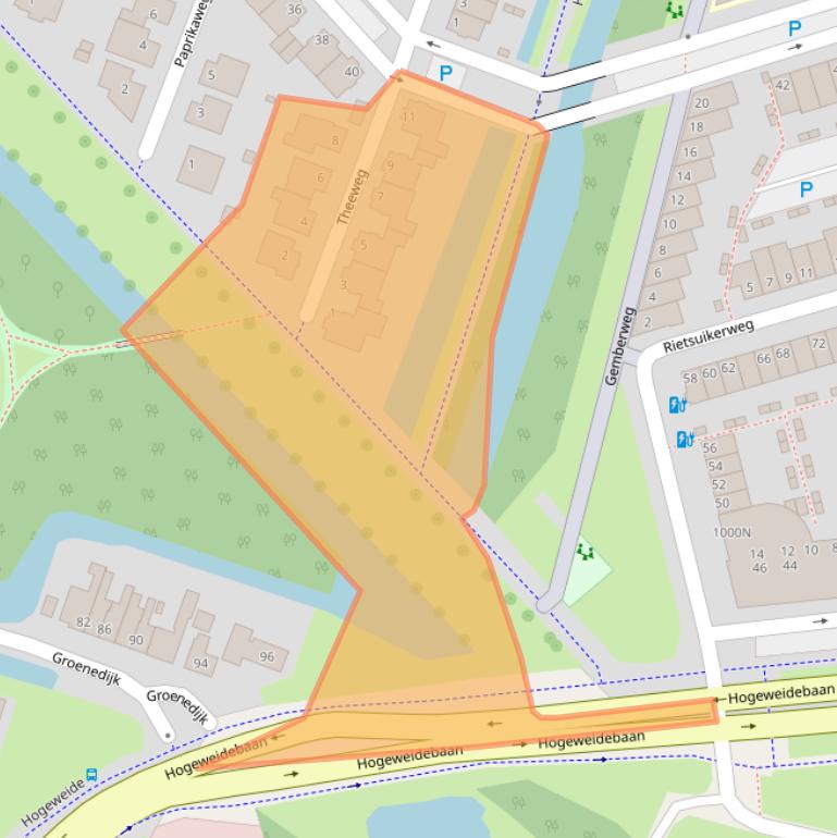 Kaart van postcodegebied 3541SJ.