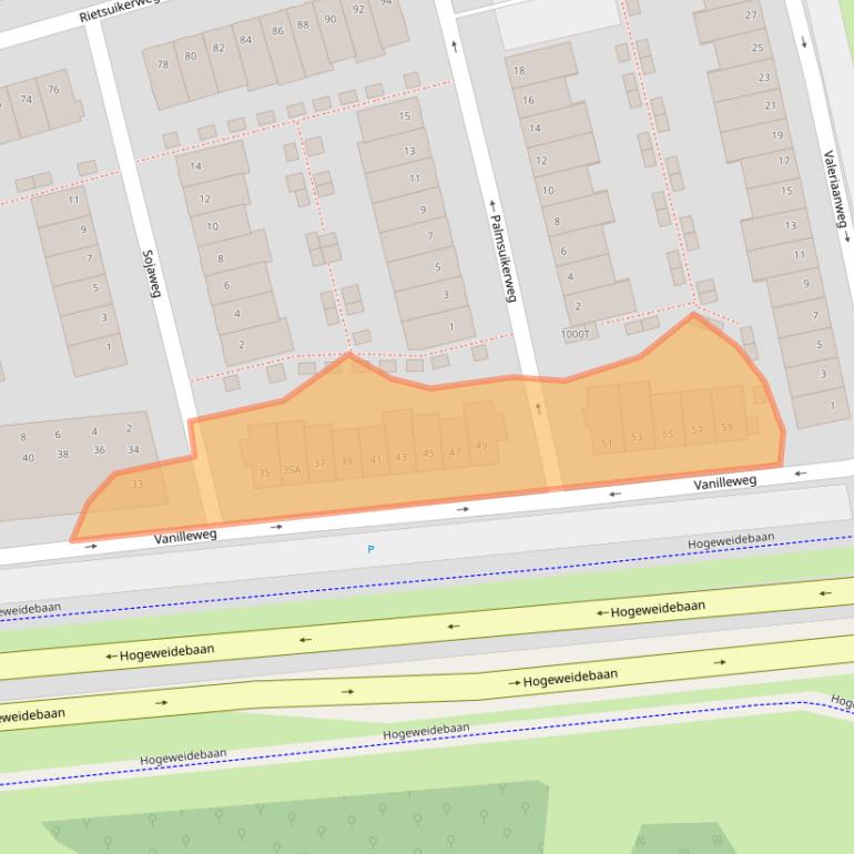 Kaart van postcodegebied 3541TH.