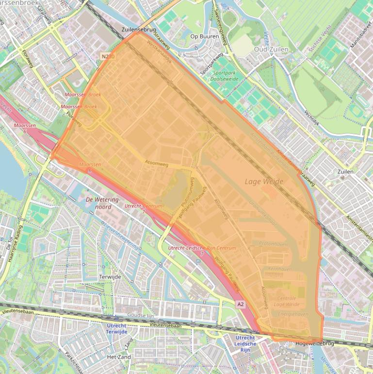 Kaart van postcodegebied 3542.