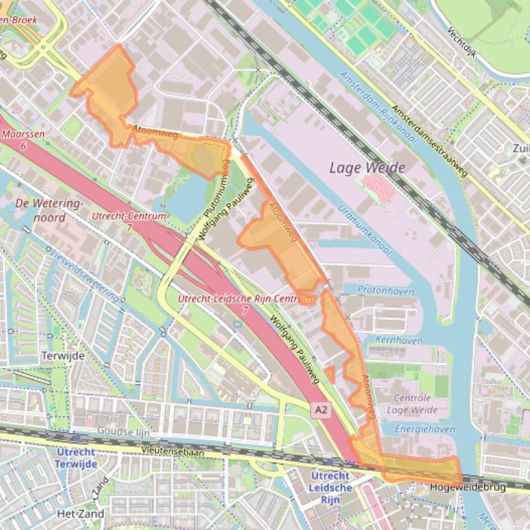 Kaart van postcodegebied 3542AB.
