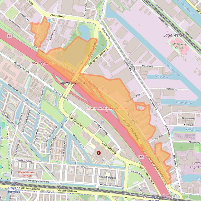 Kaart van postcodegebied 3542AD.