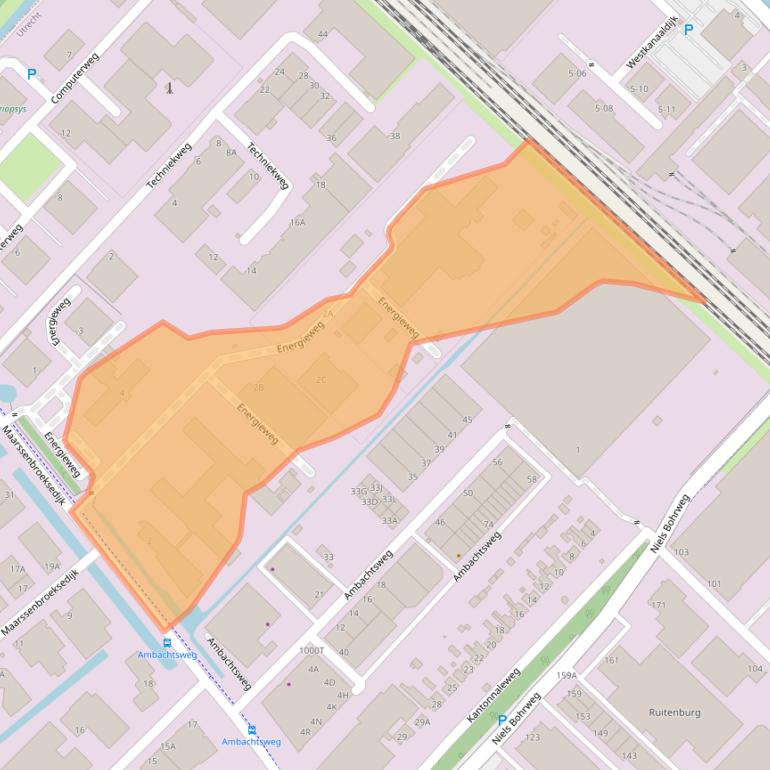 Kaart van postcodegebied 3542DN.