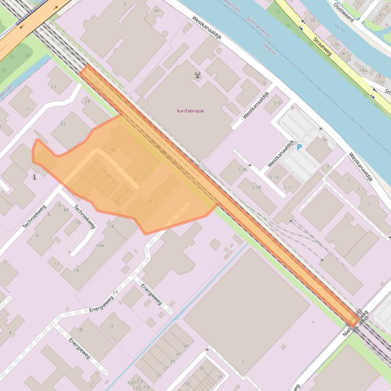 Kaart van postcodegebied 3542DT.