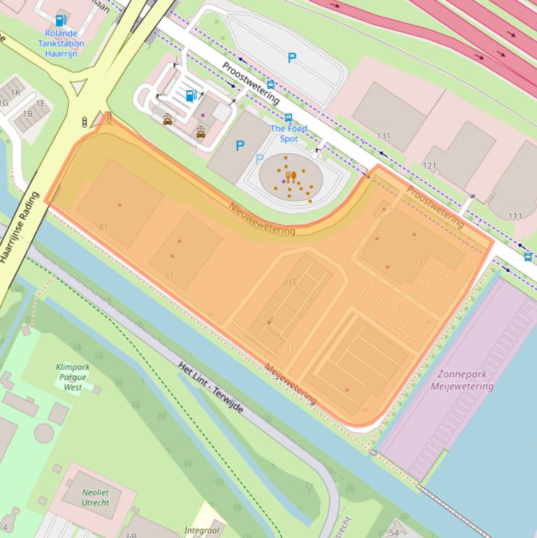 Kaart van postcodegebied 3543AA.