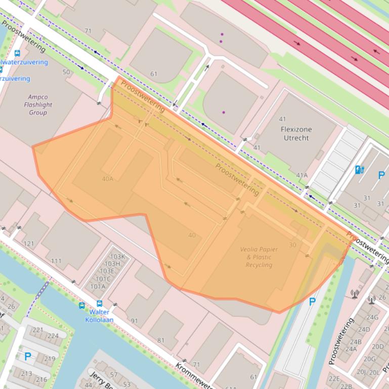 Kaart van postcodegebied 3543AG.