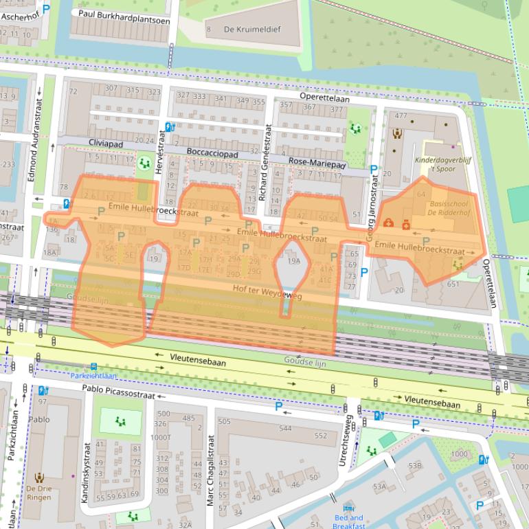 Kaart van postcodegebied 3543BZ.