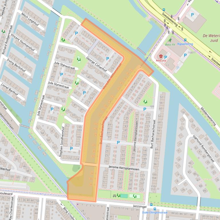 Kaart van postcodegebied 3543DE.