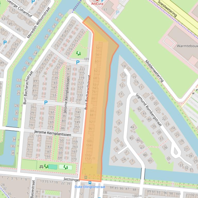 Kaart van postcodegebied 3543DG.