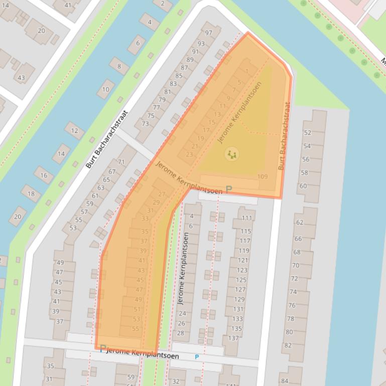 Kaart van postcodegebied 3543DH.