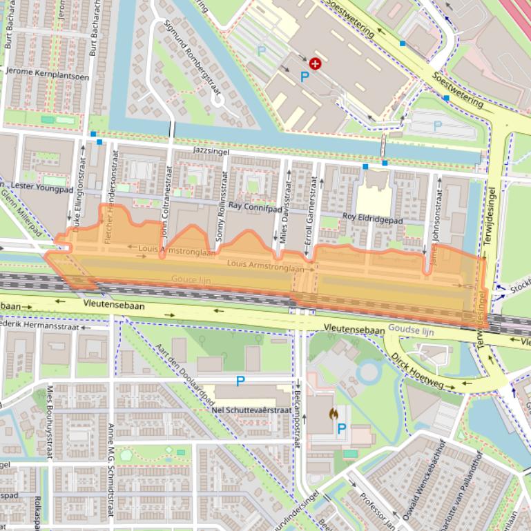 Kaart van postcodegebied 3543EB.