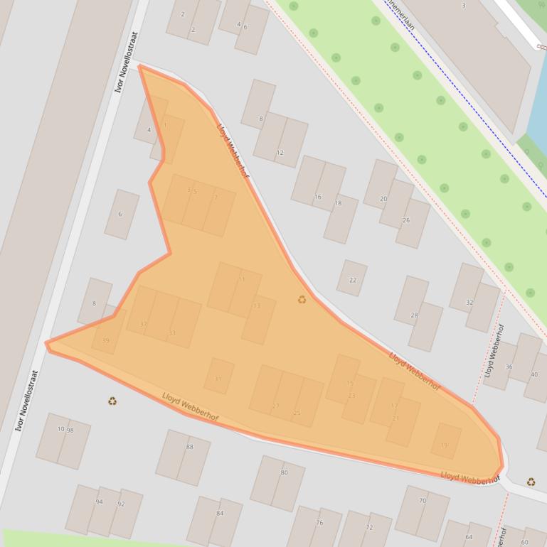 Kaart van postcodegebied 3543EG.