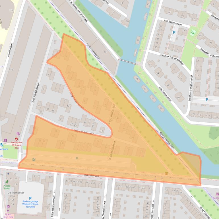 Kaart van postcodegebied 3543EH.