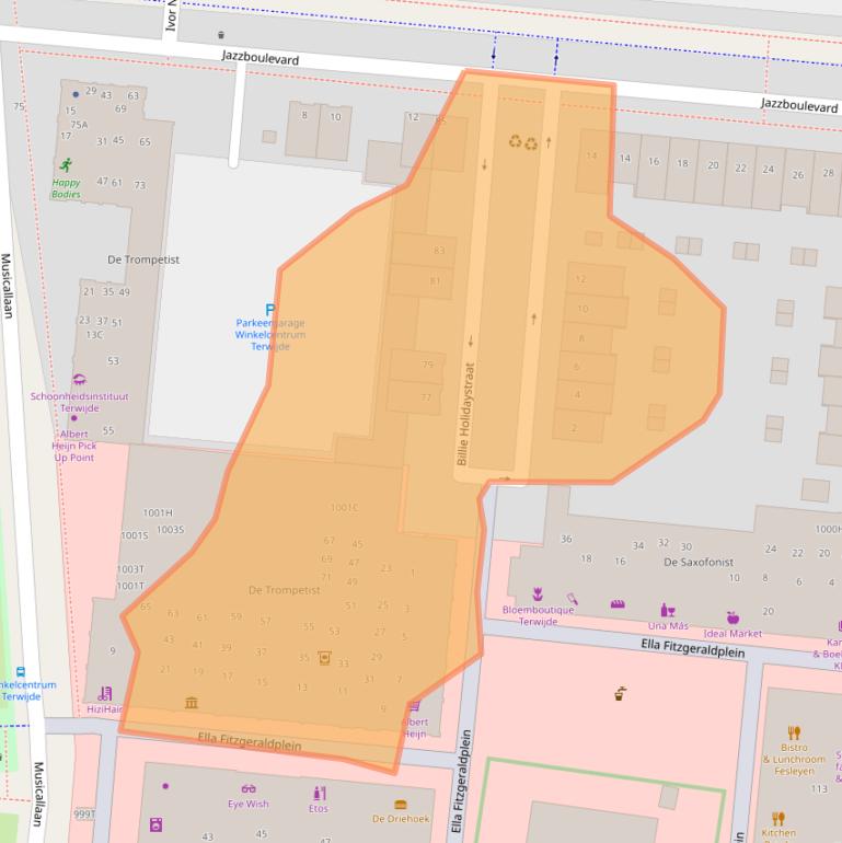 Kaart van postcodegebied 3543EJ.