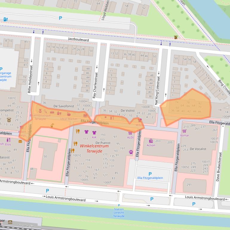 Kaart van postcodegebied 3543EP.