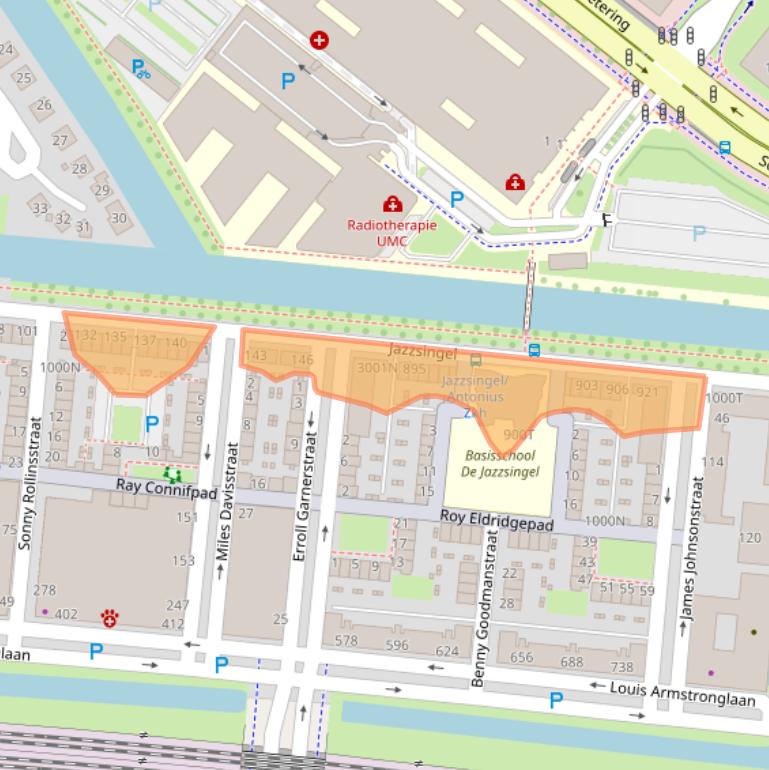 Kaart van postcodegebied 3543GB.