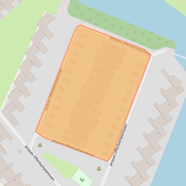 Kaart van postcodegebied 3543HJ.