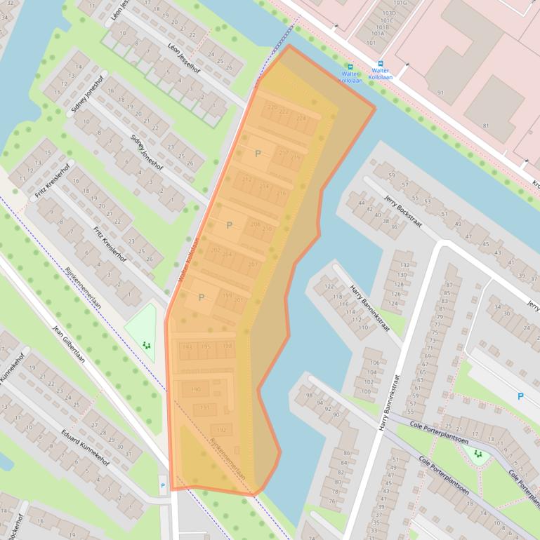 Kaart van postcodegebied 3543HS.