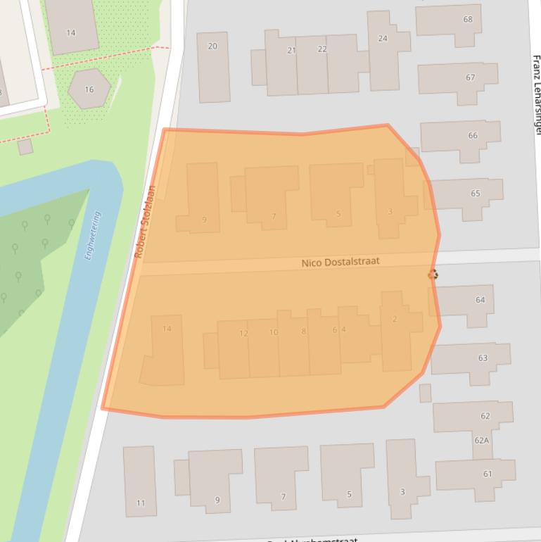 Kaart van postcodegebied 3543JH.