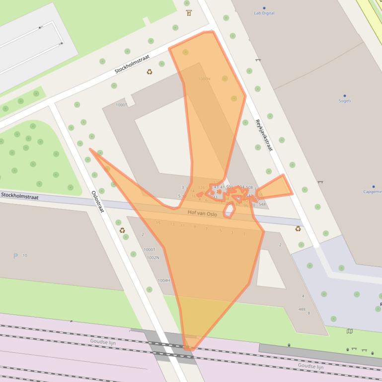 Kaart van postcodegebied 3543KC.