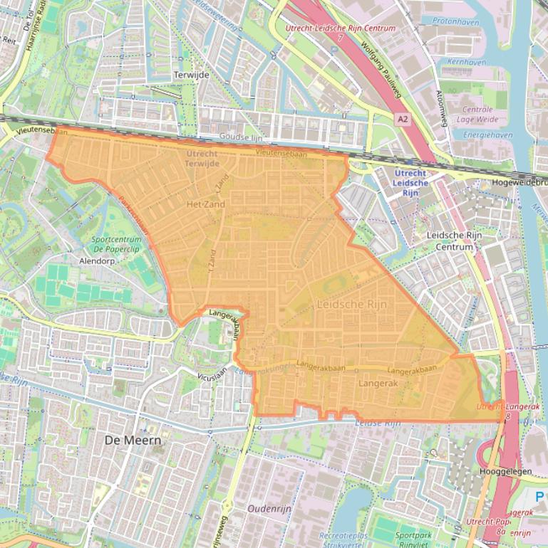 Kaart van postcodegebied 3544.