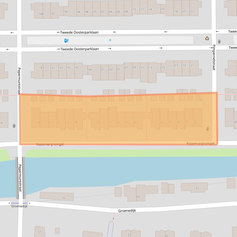 Kaart van postcodegebied 3544AG.