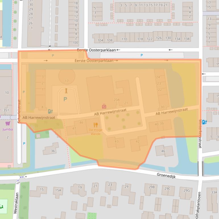 Kaart van postcodegebied 3544AL.