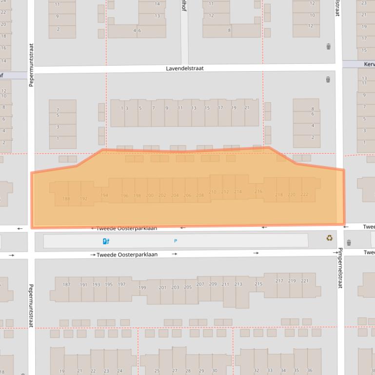 Kaart van postcodegebied 3544AV.