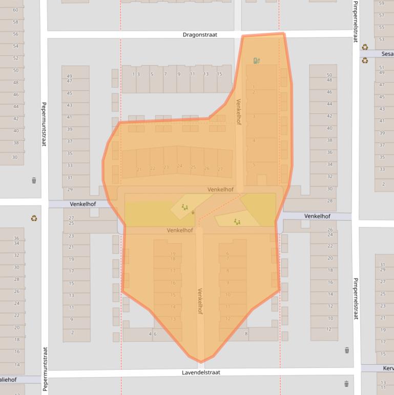 Kaart van postcodegebied 3544BB.