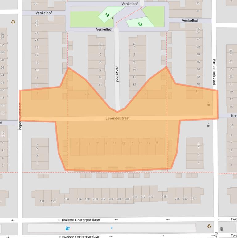 Kaart van postcodegebied 3544BC.