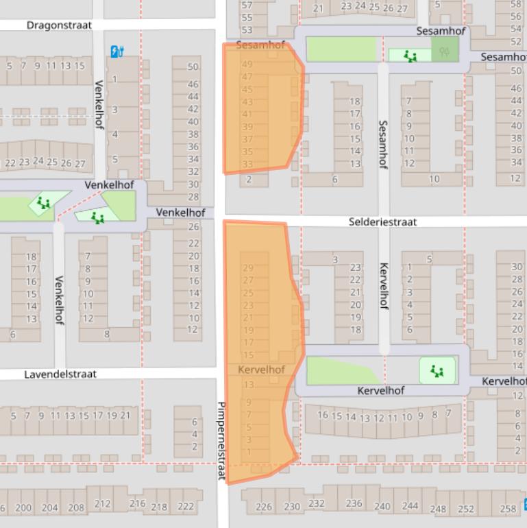 Kaart van postcodegebied 3544BD.