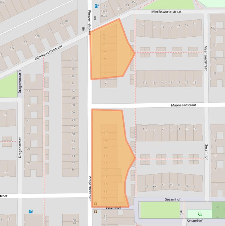 Kaart van postcodegebied 3544BE.