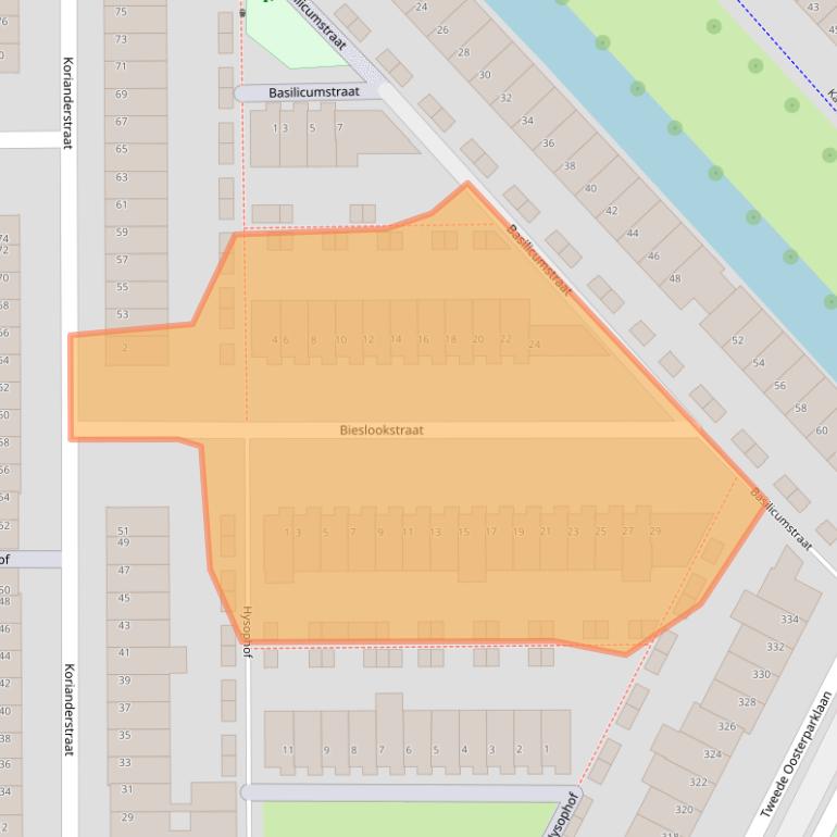 Kaart van postcodegebied 3544BT.