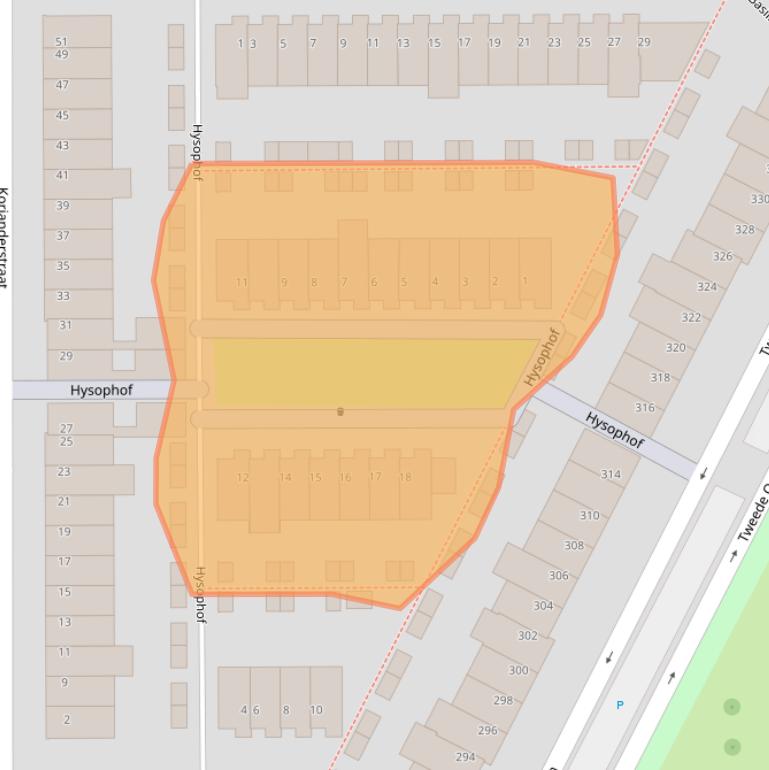 Kaart van postcodegebied 3544BV.